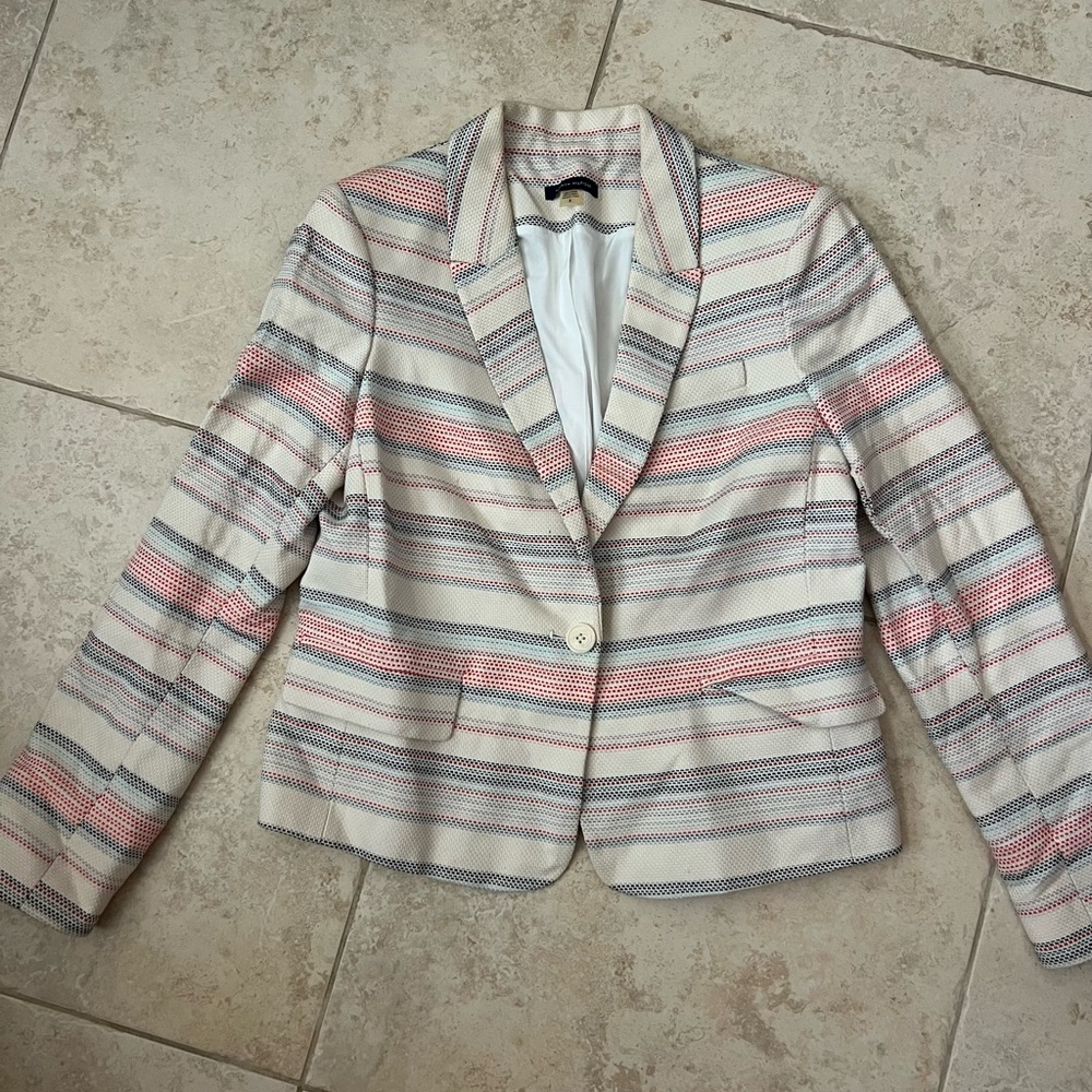 Tommy Hilfiger Cream and Pink Striped Blazer